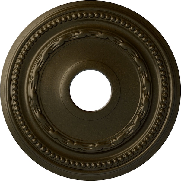 Ekena Millwork Federal Ceiling Medallion (Fits Canopies up to 8 1/2"), 15 3/8"OD x 3 5/8"ID x 1"P, Green Gold CM15FEGGS - main